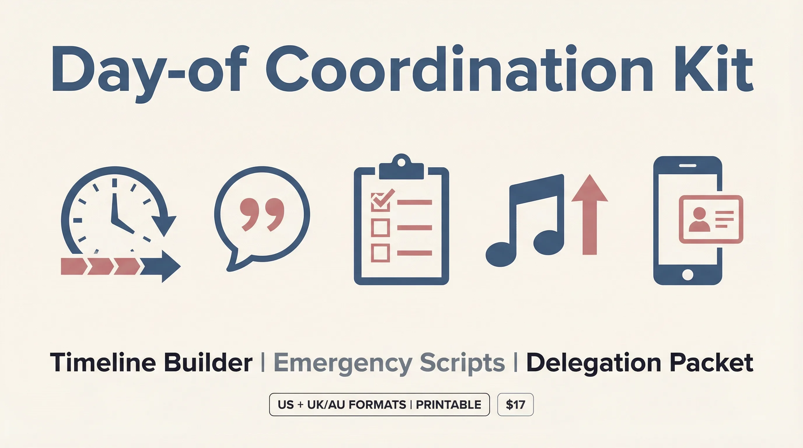 Day-of Coordination Kit — Run Your Wedding Day Without Hiring a Coordinator
